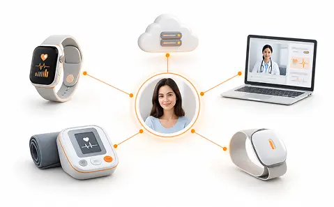 Connected healthcare devices and patient monitoring