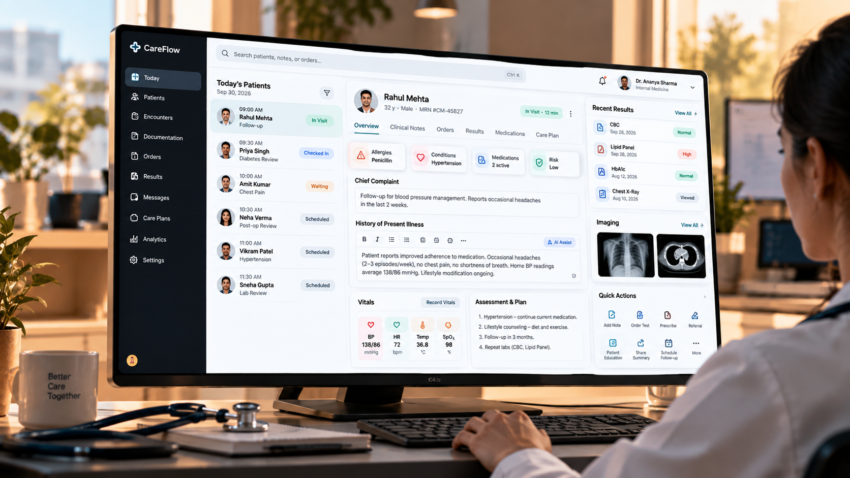 Clinician Workspace Application Screenshot